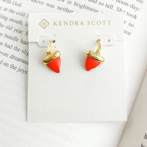 NEW Kendra Scott Oleana Gold Red Mother-Of-Pearl Drop Earrings Authentic